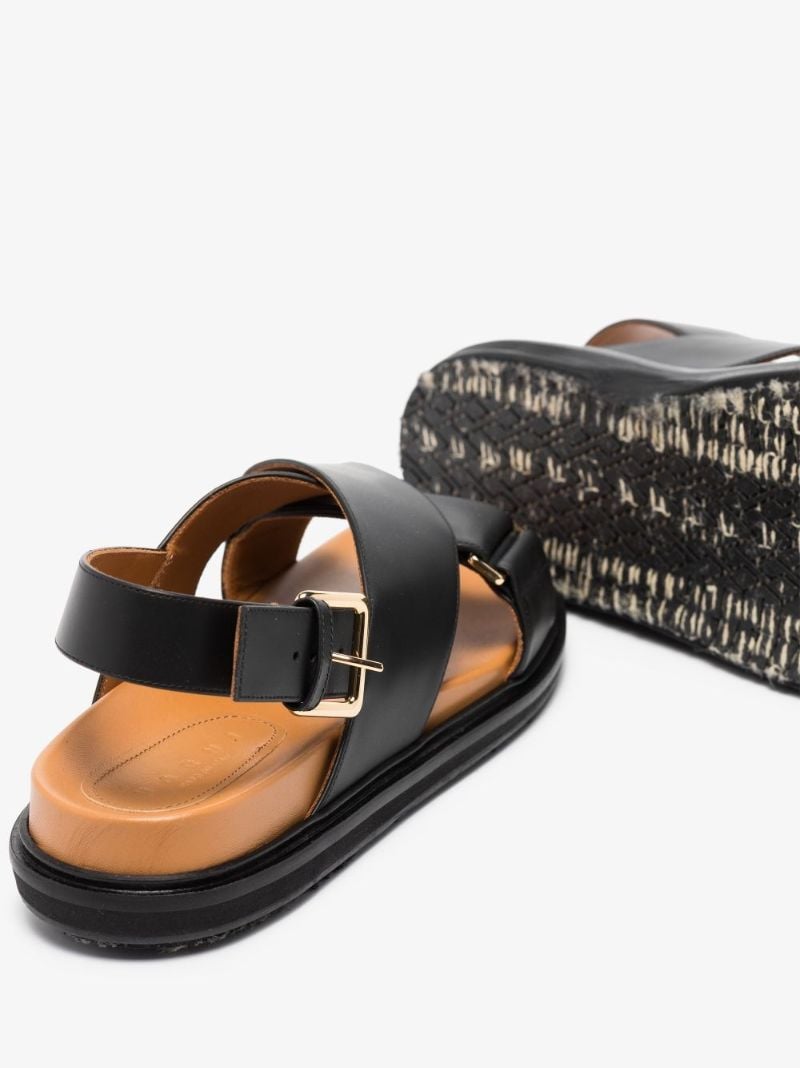 Black Fussbett Leather Sandals
