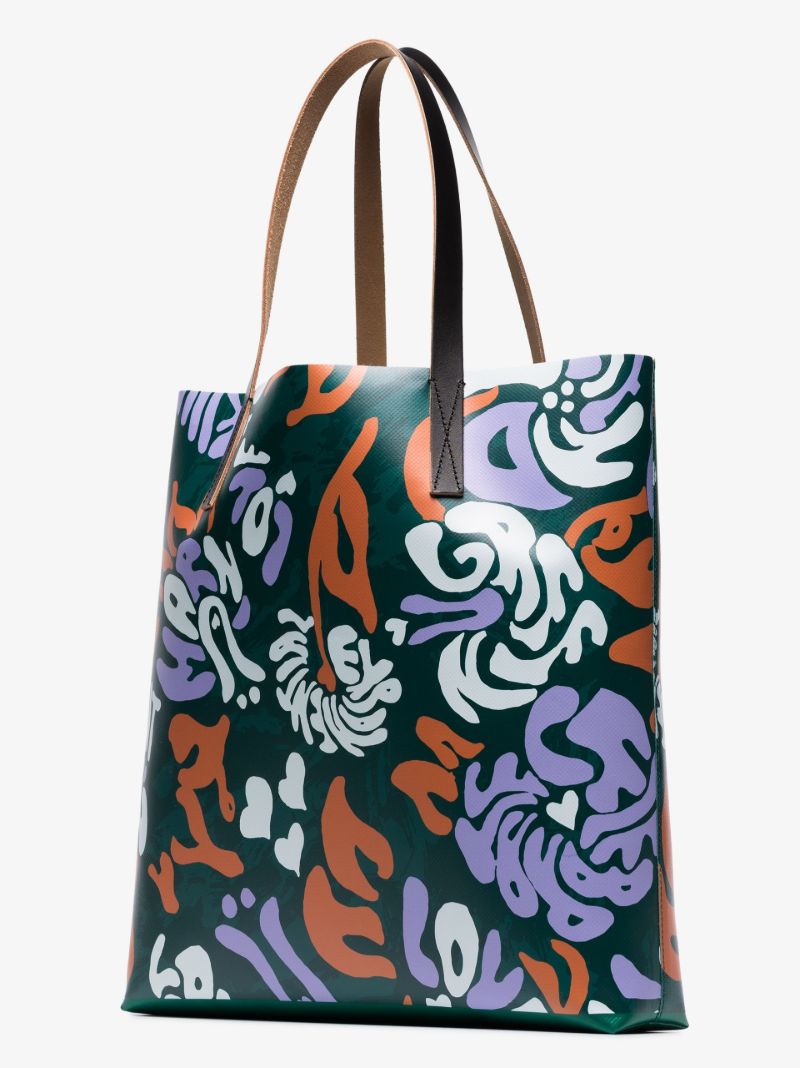 Green Euphoria Printed Tote Bag