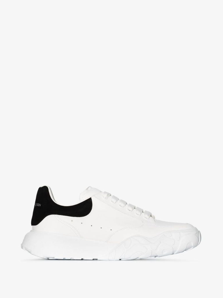 White and Black Oversized Court Sneakers