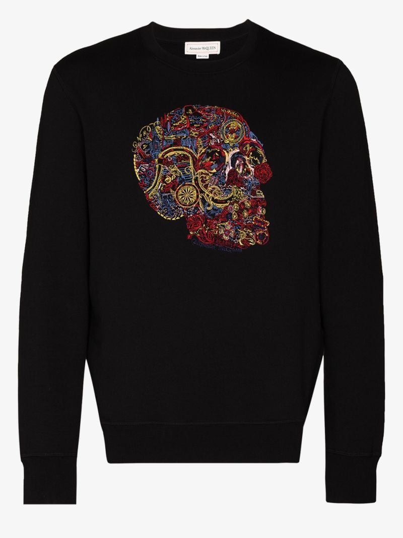 Embroidered Skull Sweatshirt