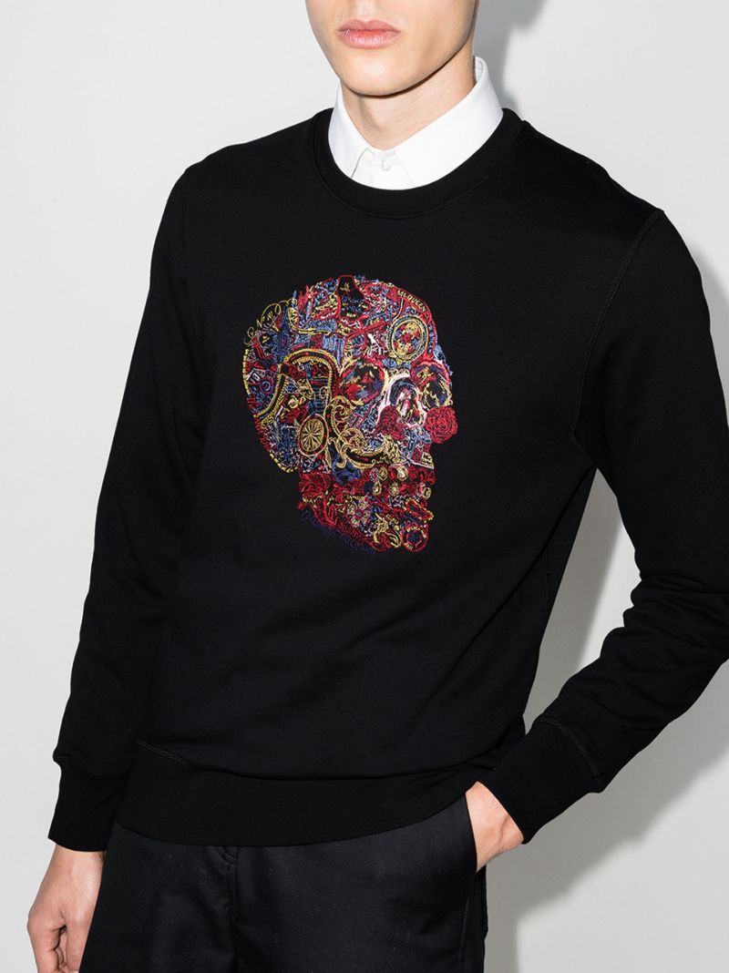 Embroidered Skull Sweatshirt