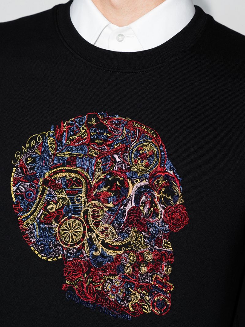 Embroidered Skull Sweatshirt