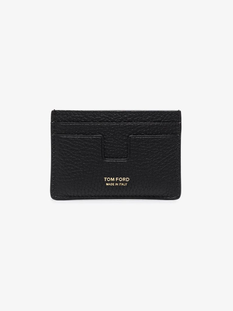 Black Grained Leather Card Holder