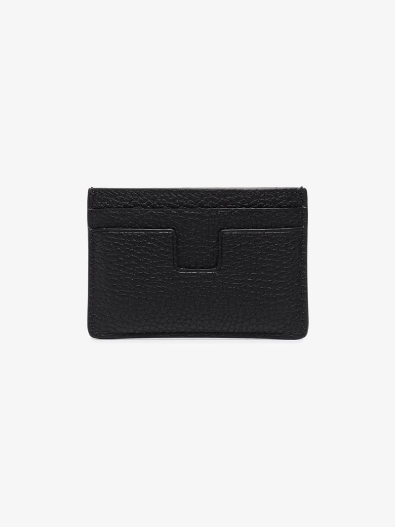 Black Grained Leather Card Holder