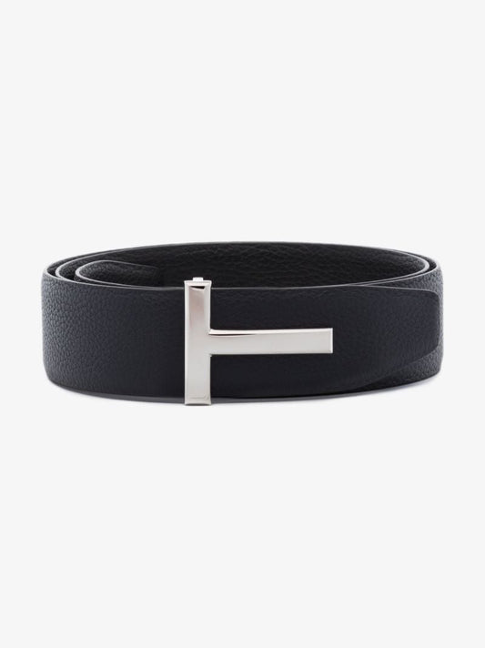 Navy and Black Reversible Leather Belt