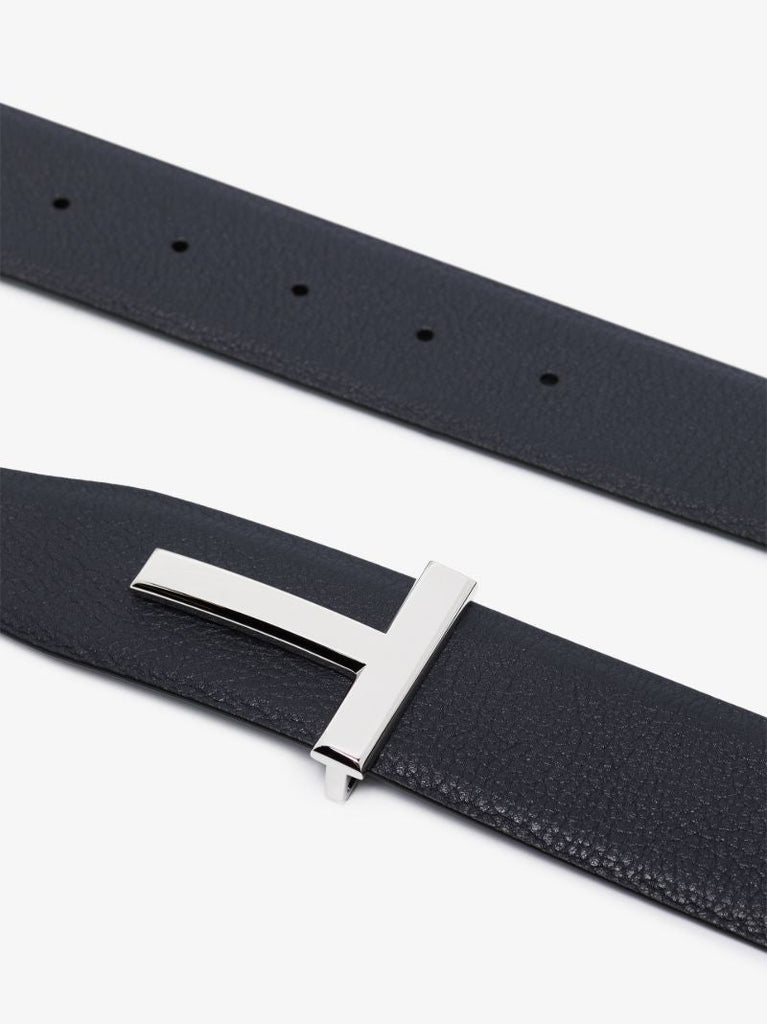 Navy and Black Reversible Leather Belt