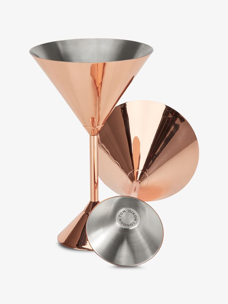 Copper-plated Plum Martini Glass Set