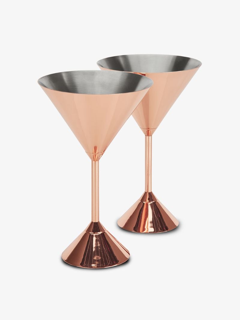 Copper-plated Plum Martini Glass Set