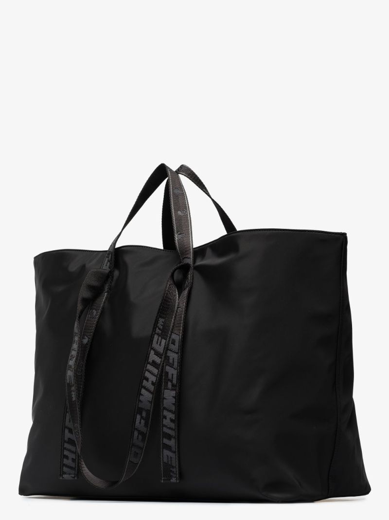 Black Logo Print Tote Bag