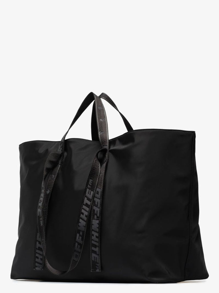 Black Logo Print Tote Bag