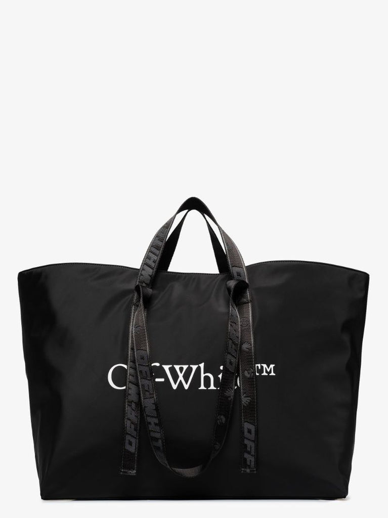 Black Logo Print Tote Bag