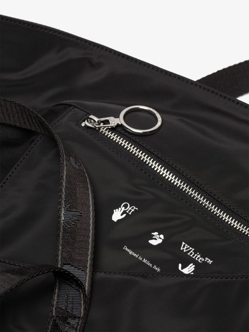 Black Logo Print Tote Bag