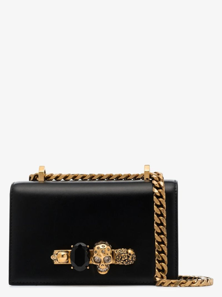 Black Mini Embellished Leather Shoulder Bag