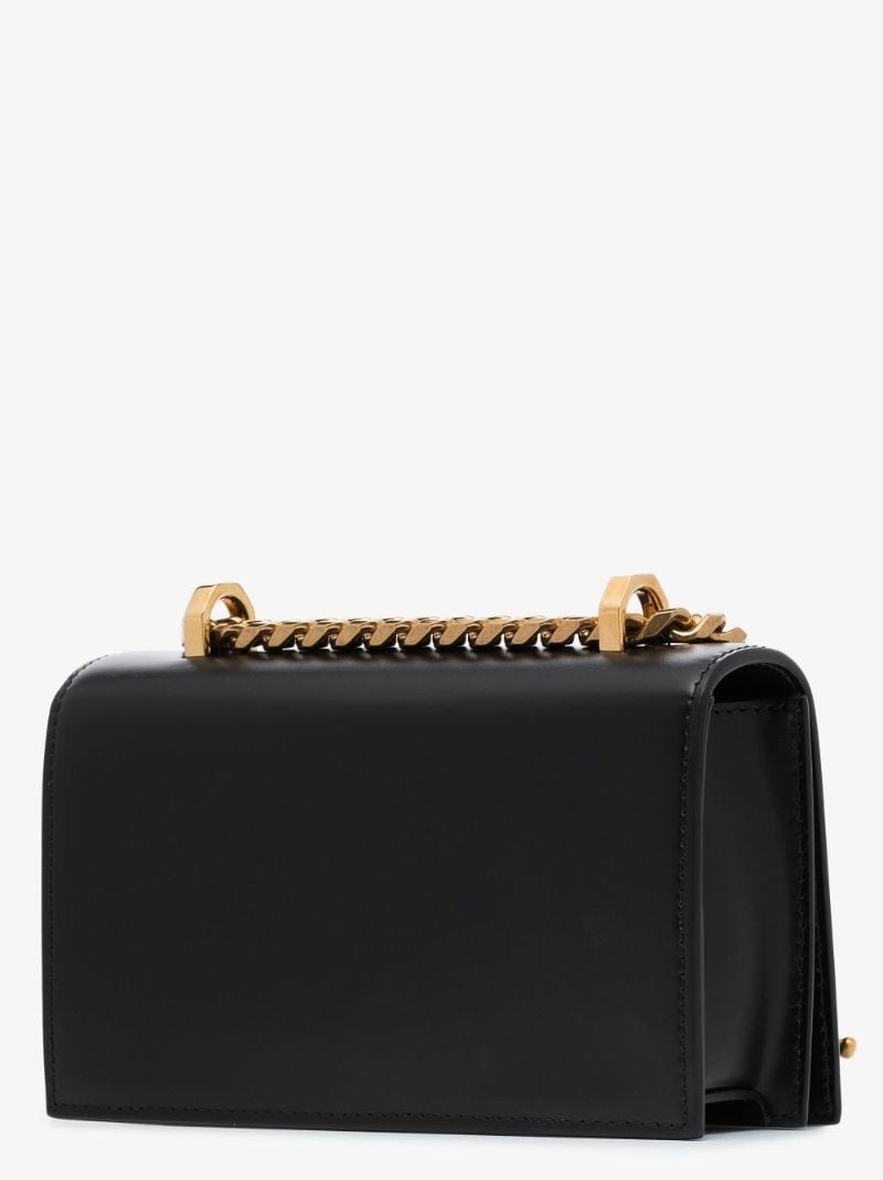 Black Mini Embellished Leather Shoulder Bag