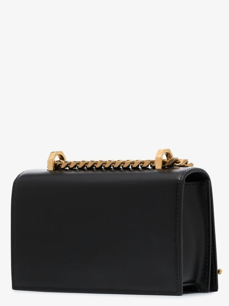 Black Mini Embellished Leather Shoulder Bag