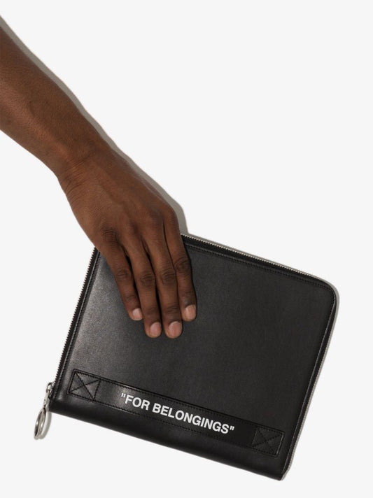 Black Leather Clutch Bag