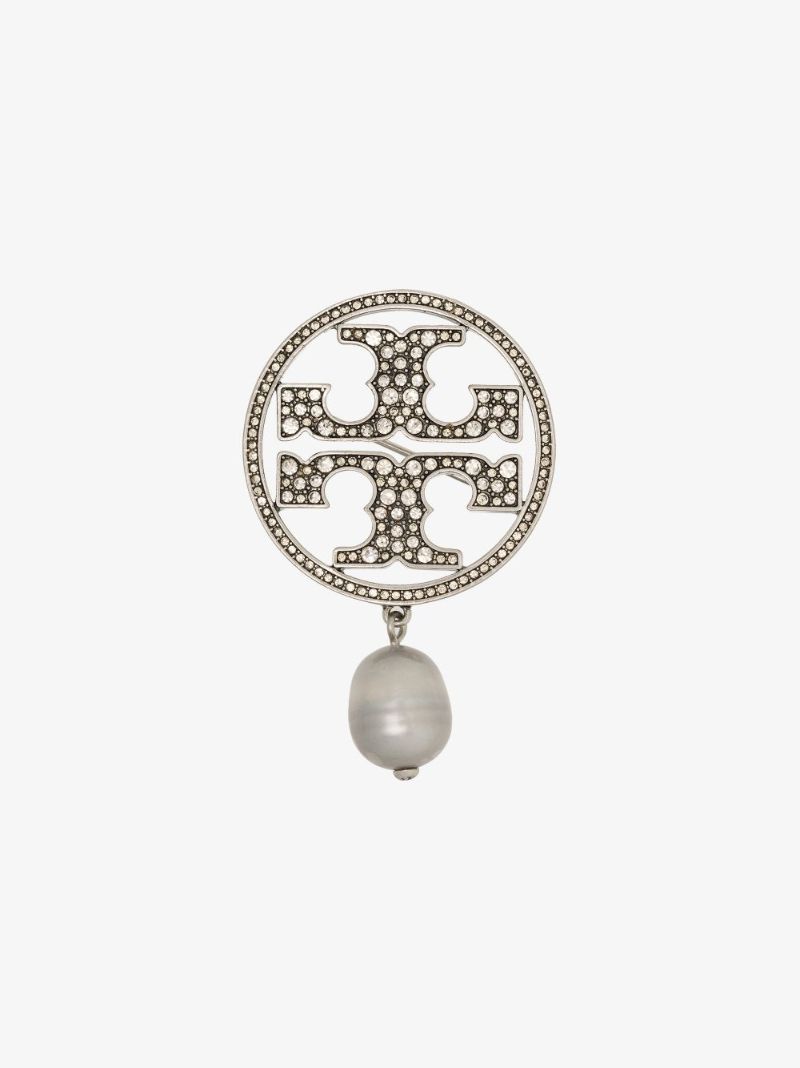 Silver Tone Miller Pearl Brooch