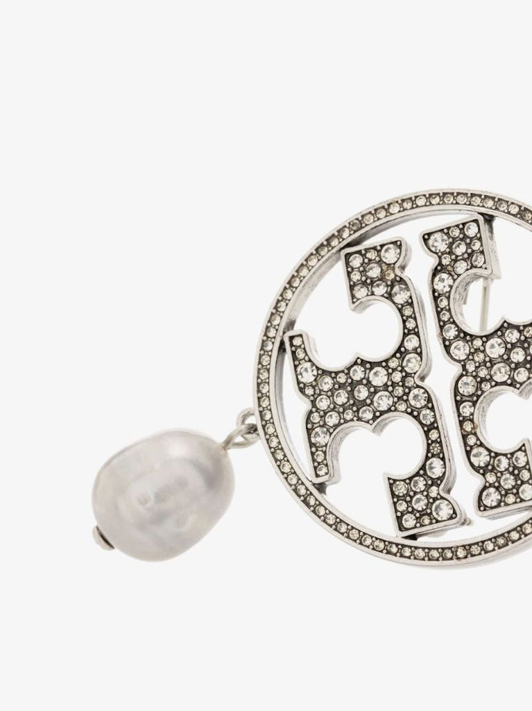 Silver Tone Miller Pearl Brooch