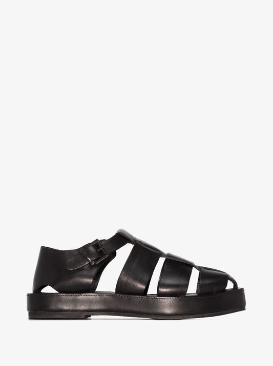 Black Axel Leather Sandals