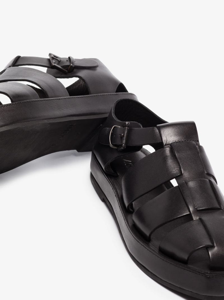 Black Axel Leather Sandals