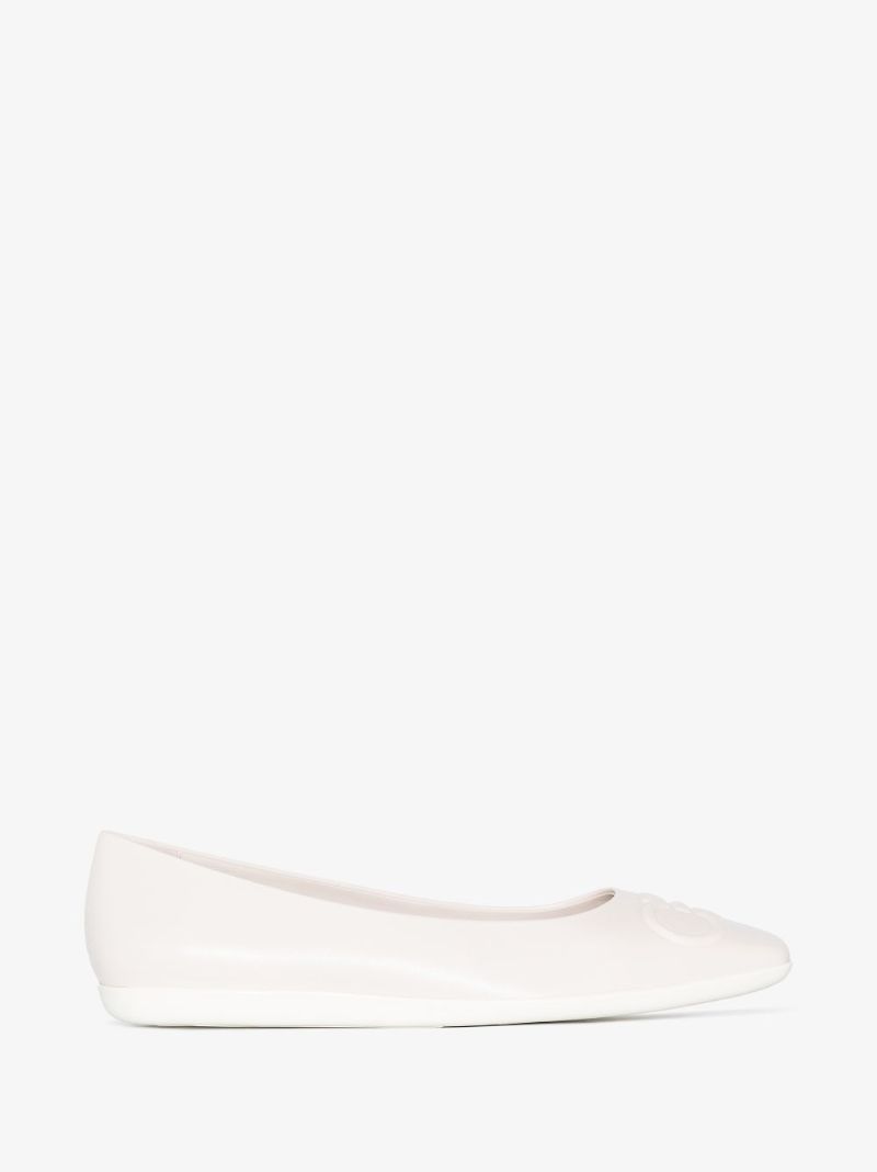 Neutral Gancini Leather Pumps