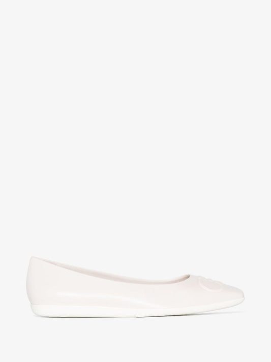 Neutral Gancini Leather Pumps