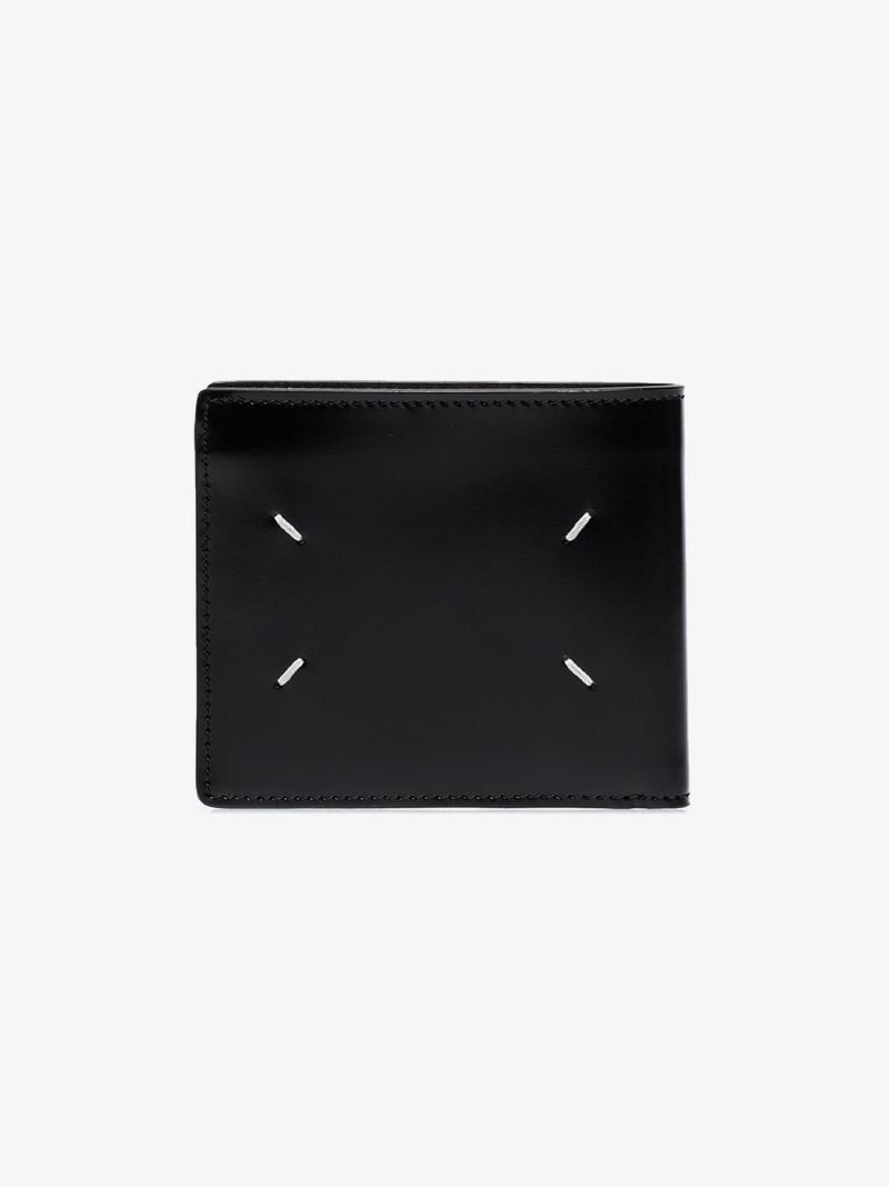 Black Four-stitch Bifold Leather Wallet