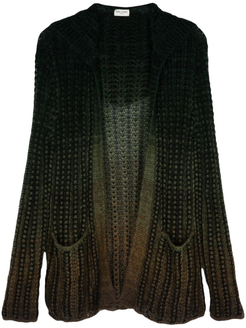 Green Hooded Knit Cardigan