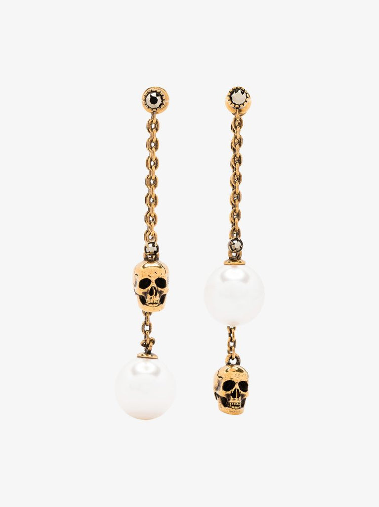 Gold Tone Pearl Drop Earrings