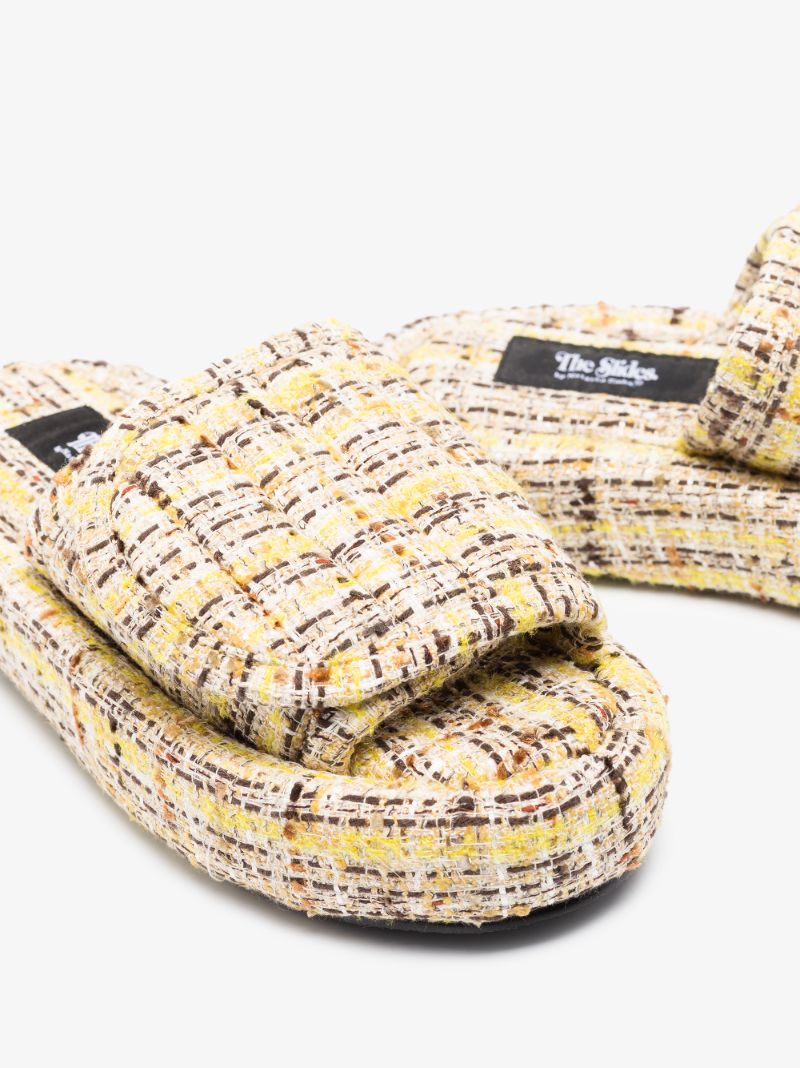 Yellow Tweed Slippers