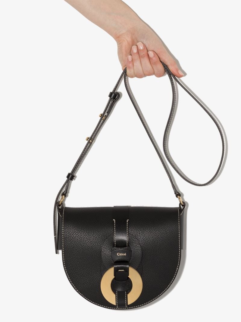 Black Darryl Leather Shoulder Bag
