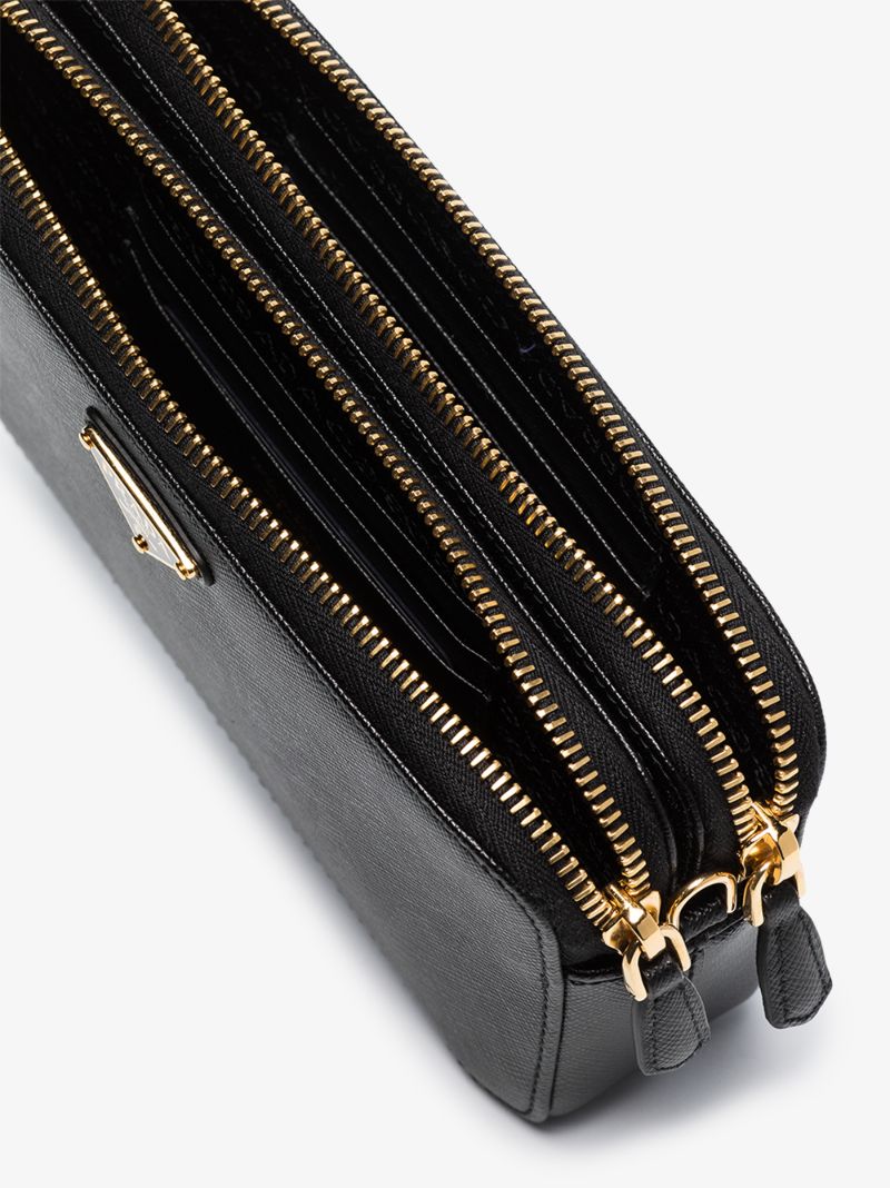 Black Saffiano Leather Mini Cross Body Bag