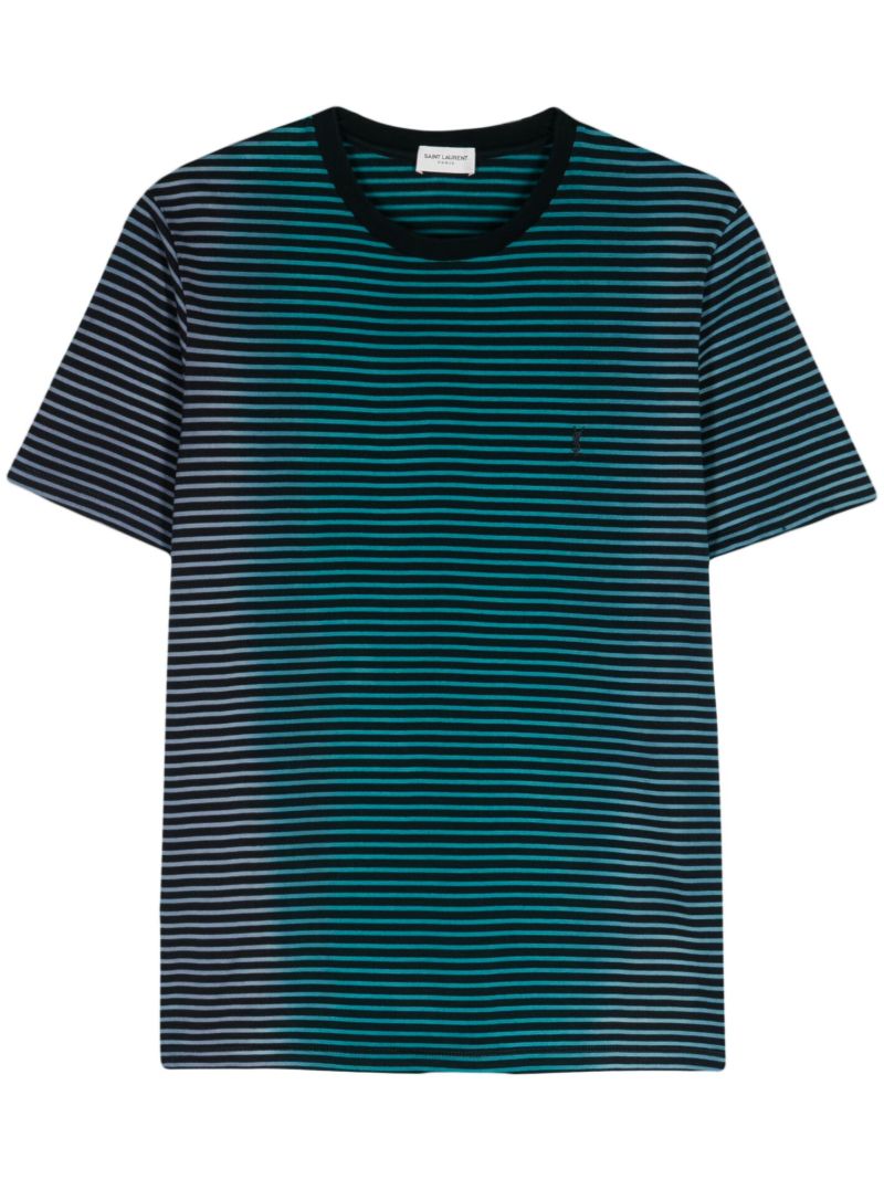 Blue Stripe Cotton T-shirt