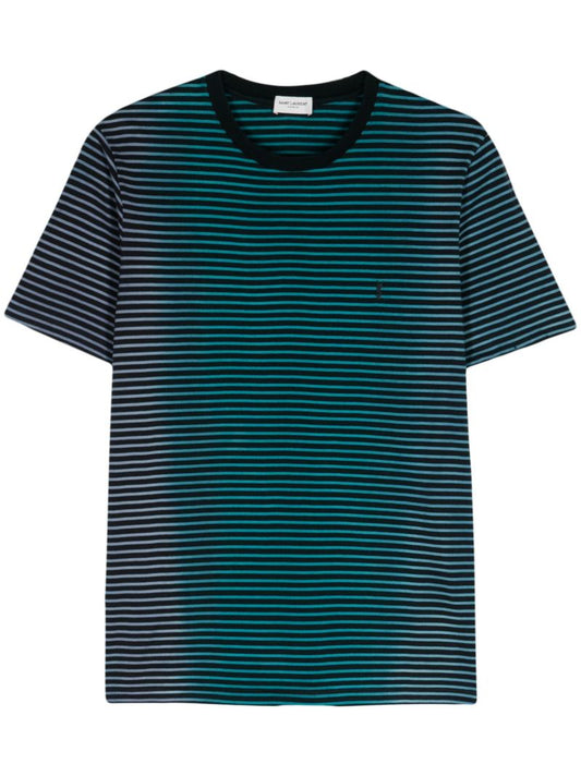 Blue Stripe Cotton T-shirt