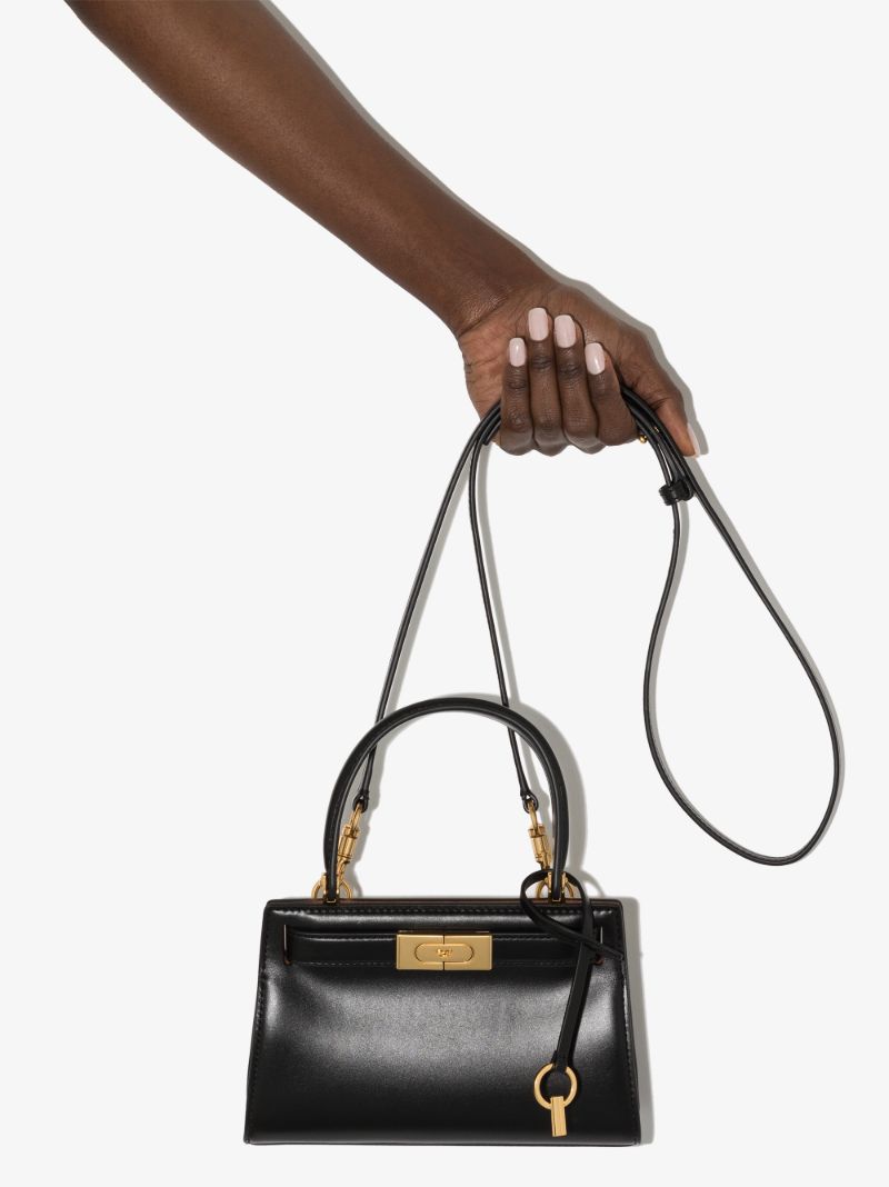 Black Lee Radziwill Petite Leather Tote Bag