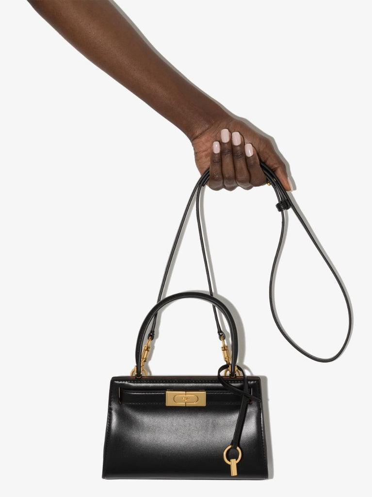 Black Lee Radziwill Petite Leather Tote Bag
