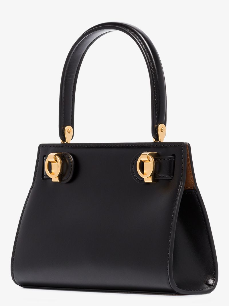 Black Lee Radziwill Petite Leather Tote Bag