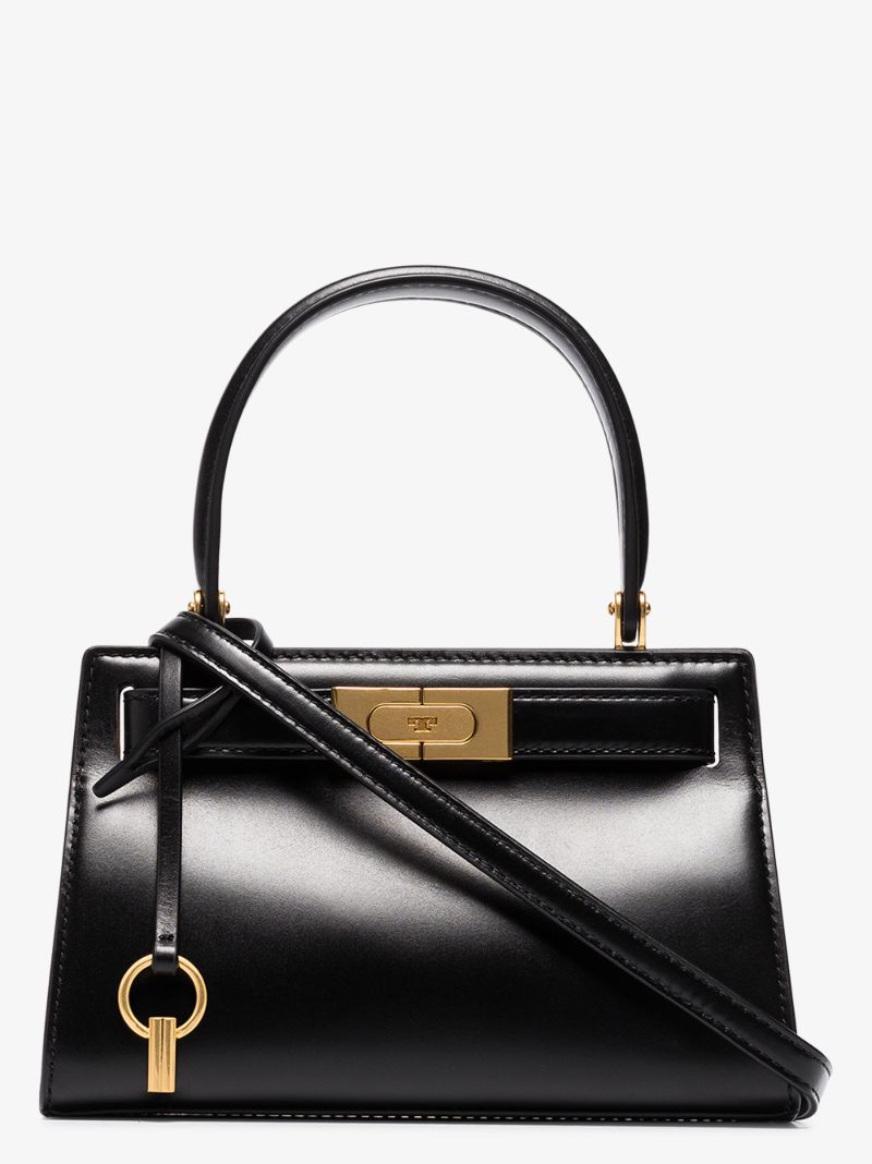 Black Lee Radziwill Petite Leather Tote Bag