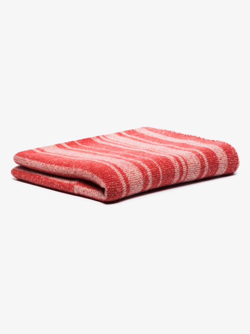 Red Striped Cashmere Blanket