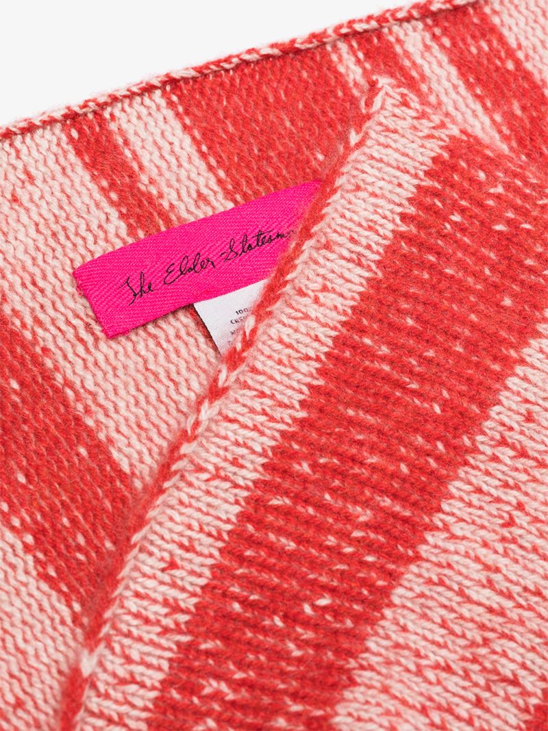 Red Striped Cashmere Blanket
