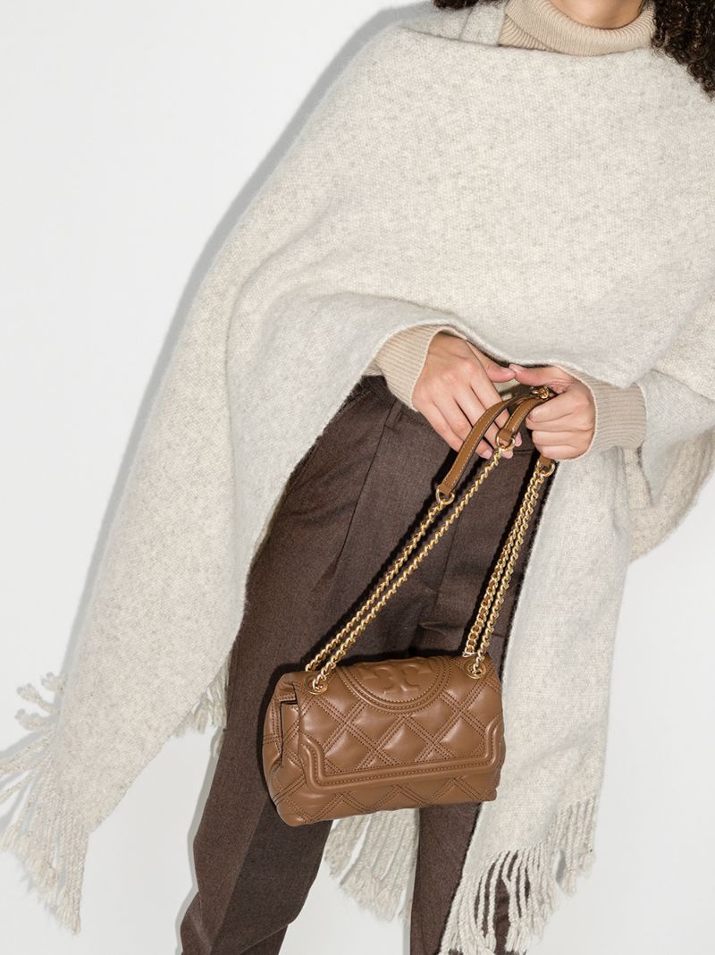 Brown Fleming Quilted Leather Shoulder Bag