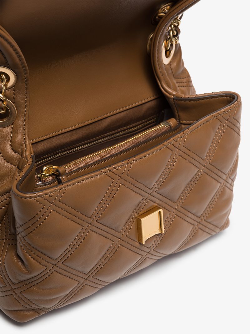 Brown Fleming Quilted Leather Shoulder Bag