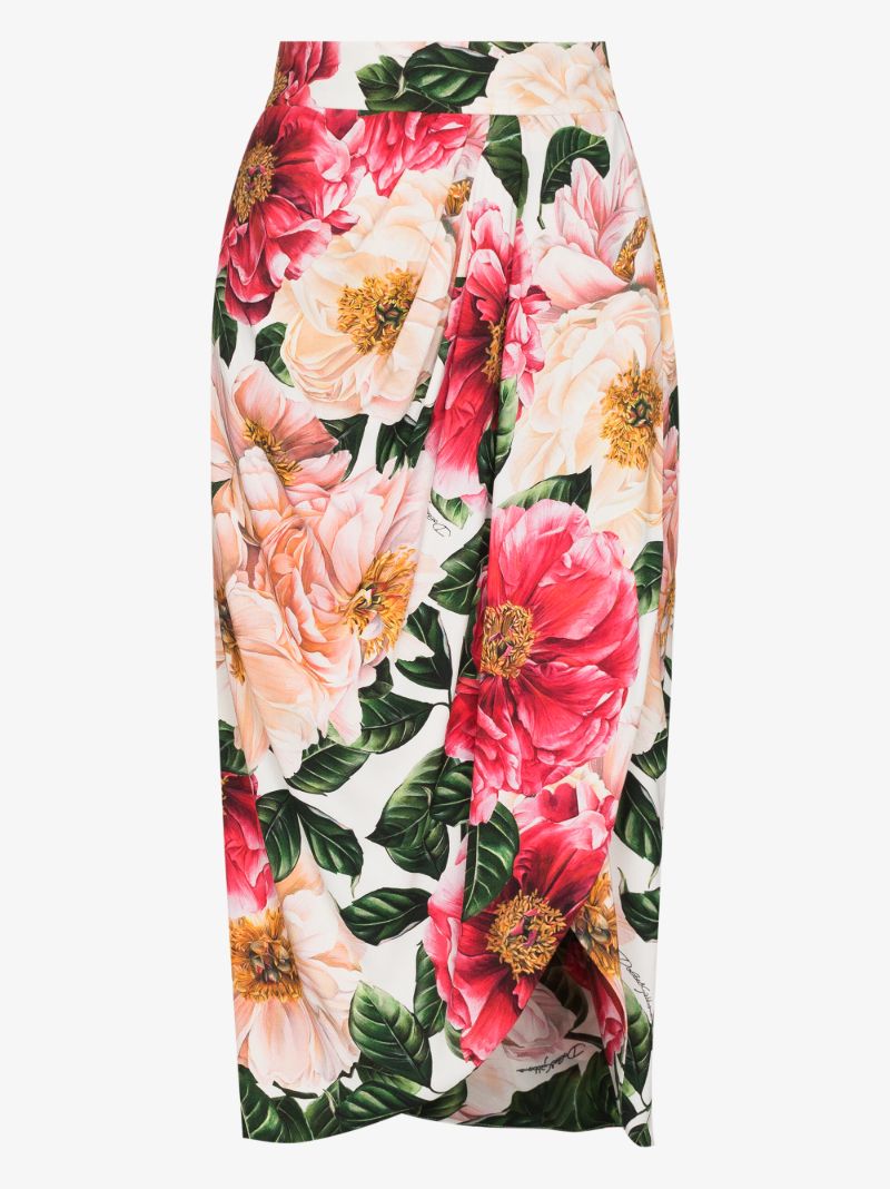Floral Print Midi Skirt