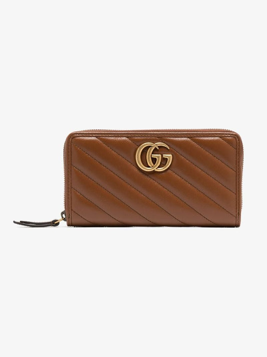 Brown Gg Marmont Leather Wallet