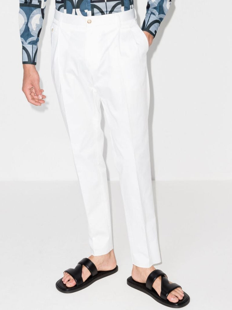 Straight Leg Cotton Trousers