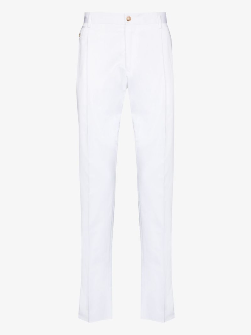 Straight Leg Cotton Trousers