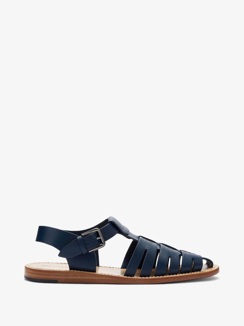 Blue Pantheon Leather Sandals