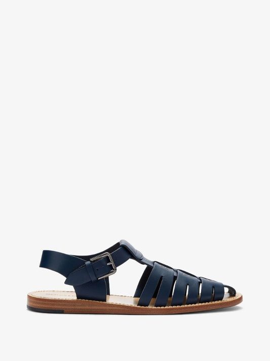 Blue Pantheon Leather Sandals
