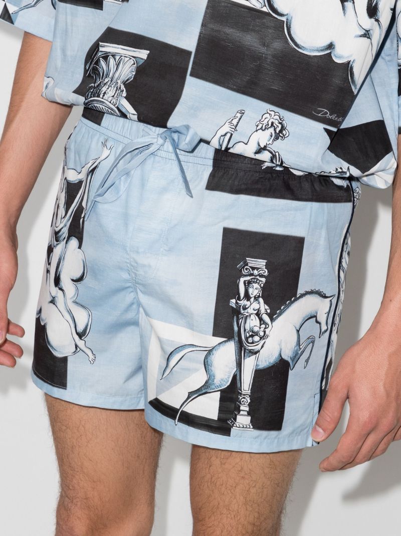 Printed Track Shorts
