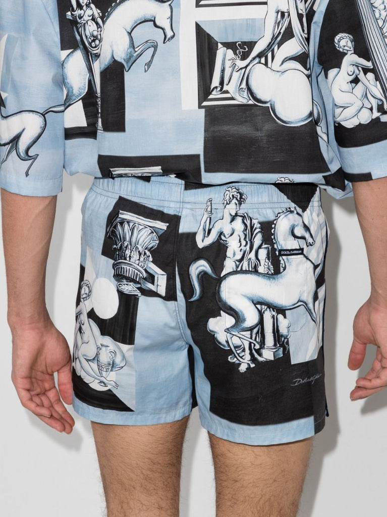 Printed Track Shorts